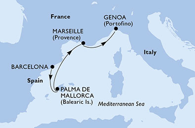carte Méditerranée, 5 jours