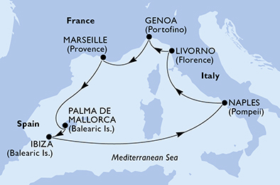 carte Méditerranée, 8 jours