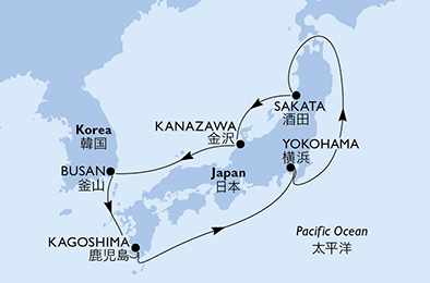 carte *Asie, 14 jours