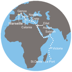 carte *Grande croisière Ocean indien 24 jours