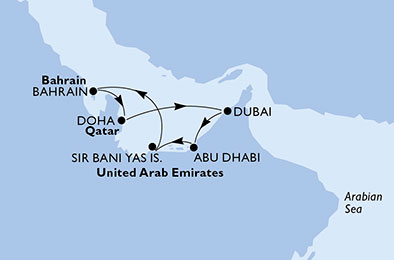 carte Dubai et les Emirats, 8 jours