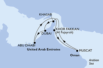 carte Dubai et les Emirats, 8 jours