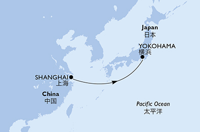 carte Asie, 4 jours
