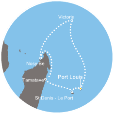 carte Mer Rouge et Océan Indien, 15 jours