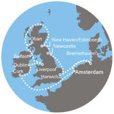 carte * Grand tour de Grande Bretagne, 16 jours