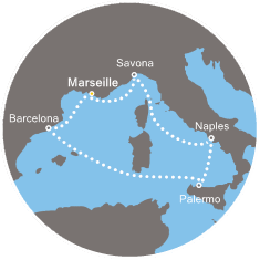 carte Méditerranée, 7 jours