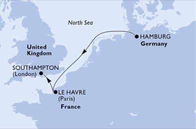 carte Europe du Nord, 4 jours