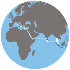 carte *Grande croisière Asie, 33 jours