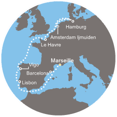 carte *En route vers les Pays Bas, 12 jours