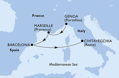 carte Méditerranée, 5 jours