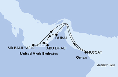 carte Dubai et les Emirats, 8 jours
