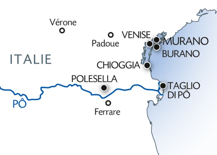 carte Venise, la lagune et le delta du Pô en Italie (formule port/port), 6 jours - VSI_PP