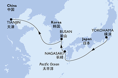 carte Asie, 6 jours