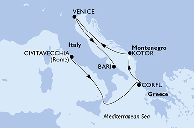 carte Méditerranée, 6 jours