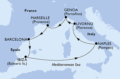 carte Méditerranée, 8 jours