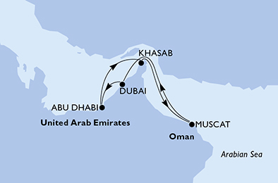 carte Dubai et les Emirats, 8 jours
