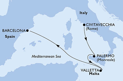 carte Méditerranée, 5 jours