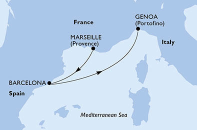 carte Méditerranée, 3 jours