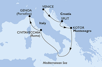 carte Méditerranée, 6 jours