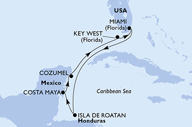 carte Caraïbes et Antilles, 8 jours