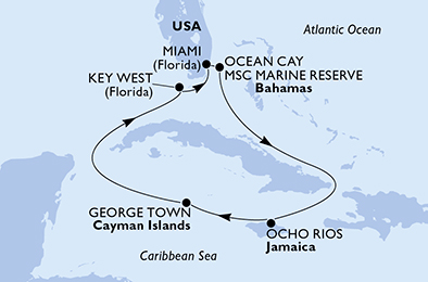 carte Caraïbes et Antilles, 8 jours
