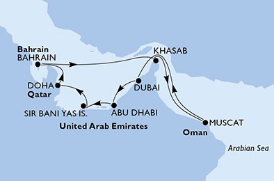 carte Dubai et les Emirats, 12 jours