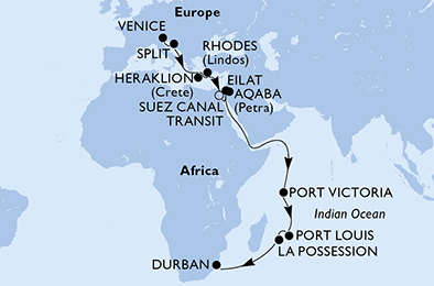 carte *En route vers l'Afrique du Sud 28 jours