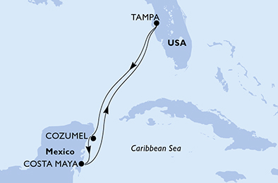 carte Caraïbes et Antilles, 6 jours
