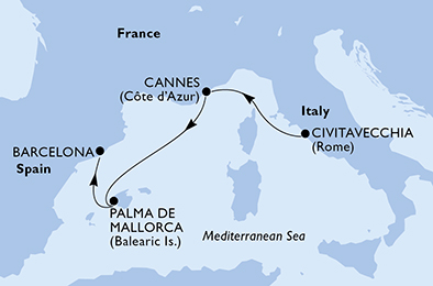 carte Méditerranée, 4 jours