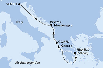 carte Méditerranée, 4 jours