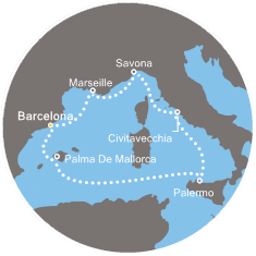 carte Méditerranée, 8 jours