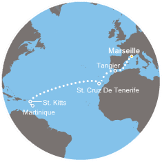 carte *Croisière et séjour en Martinique, 17 jours