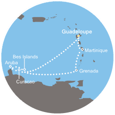 carte Caraïbes et Antilles, 8 jours
