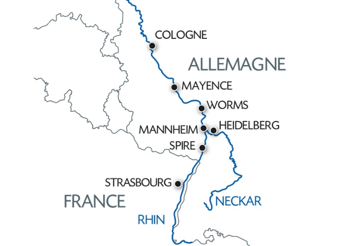 carte Histoire, traditions et ambiance rhénane (formule port/port), 6 jours - CSJ_PP