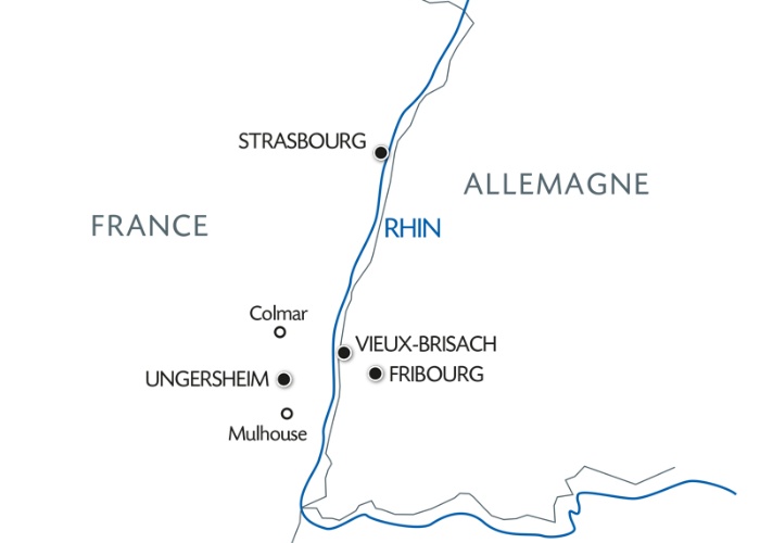 carte Marchés de Noël en Alsace et en Forêt-Noire (formule port/port), 4 jours - MNC_PP