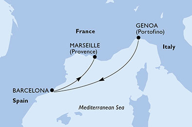 carte Méditerranée, 3 jours