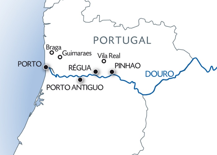 carte Porto et la Vallée du Douro (formule port-port), 6 jours - POE_PP