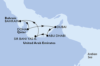carte Dubai et les Emirats, 8 jours