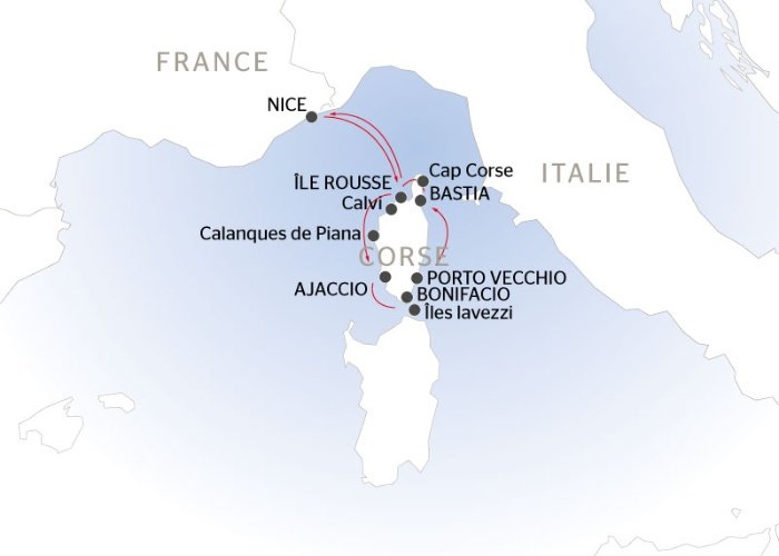 carte *Grand tour de Corse
