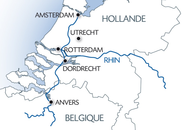 carte La Hollande, pays des tulipes (formule port/port), 4 jours - AVS_PP
