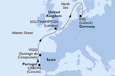 carte Europe du Nord, 7 jours