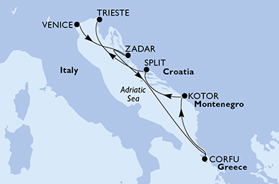 carte Méditerranée, 7 jours