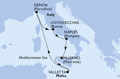 carte Méditerranée, 8 jours