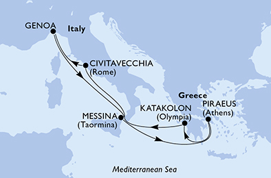 carte Méditerranée, 9 jours