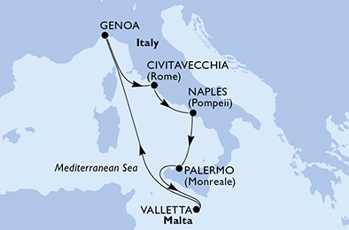 carte Méditerranée, 8 jours