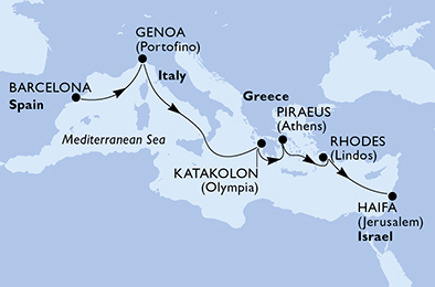 carte Méditerranée, 7 jours