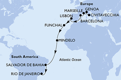 carte Tour du Monde, 19 jours