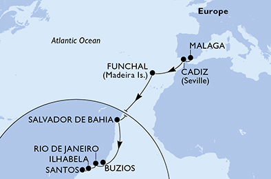 carte Transatlantiques, 16 jours