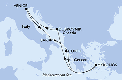carte Méditerranée, 8 jours