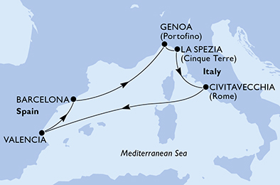 carte Méditerranée, 8 jours